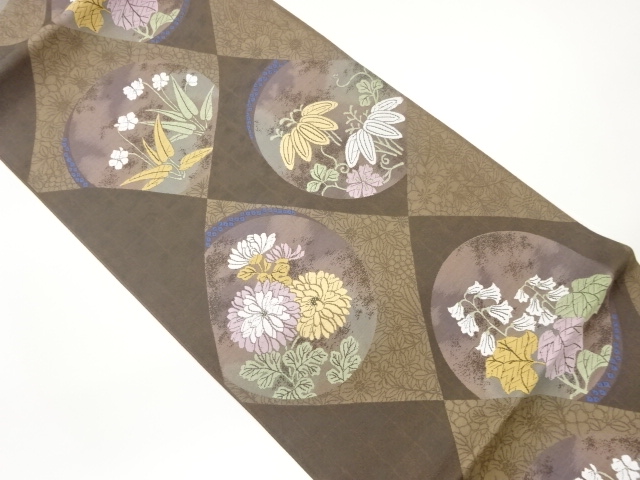 JAPANESE FUKURO OBI / WOVEN FLORAL PLANTS